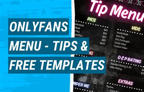 Onlyfans Menu Tips Free Templates Thefansguide