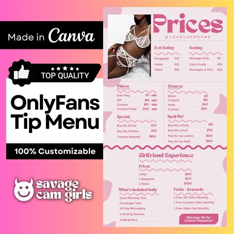 Onlyfans Tip Menu Template For Onlyfans Creators With Girlfriend Experience Onlyfans Guide For Onlyfans Tip Menu Template For Onlyfans Creators With Girlfriend Experience Onlyfans Guide For