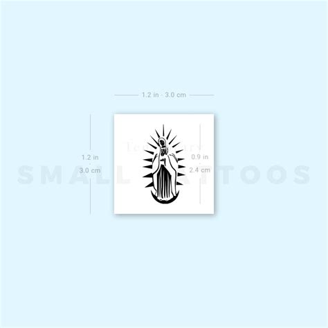 Our Lady Of Guadalupe Temporary Tattoo Set Of 3 Small Tattoos