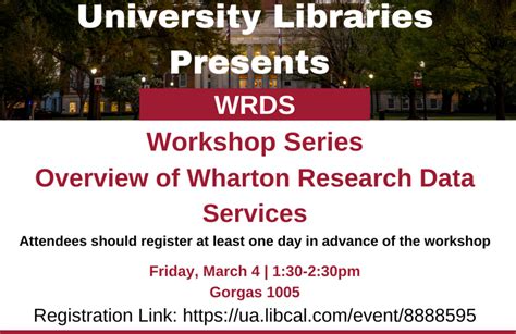Overview Of Wharton Research Data Services The University Of Alabama