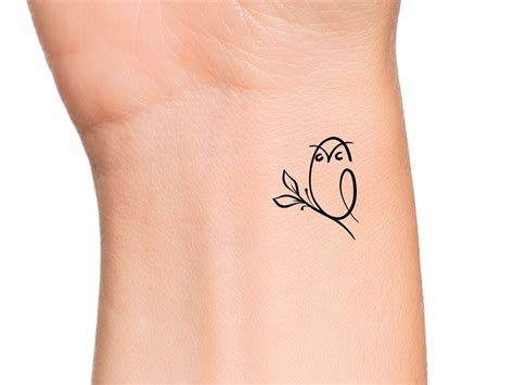 Owl Branch Temporary Tattoo Etsy Norway Owl Branch Temporary Tattoo Etsy Norway