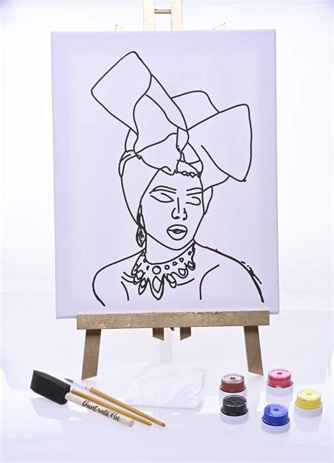 Paint And Sip Pre Drawn Diy Paint Party Canvas Painting Adult Etsy Canada