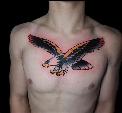 Painted Temple Tattoos Body Part Chest Tattoos For Men Quade Dahlstrom Traditional Eagle Painted Temple Tattoos Body Part Chest Tattoos For Men Quade Dahlstrom Traditional Eagle