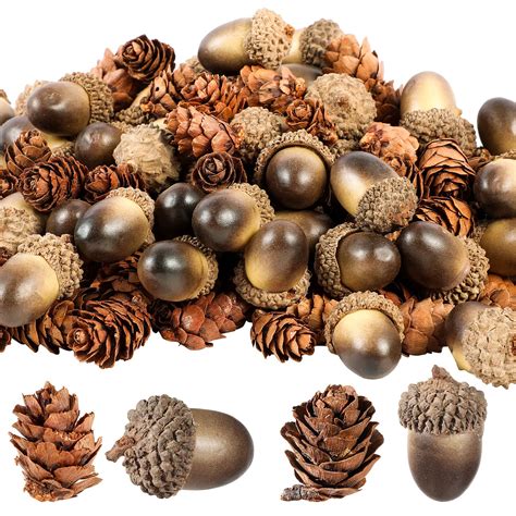 Pangda 120 Pieces Artificial Acorns And Pine Cones Lifelike Simulation Small Acorn With Acorn Cap Hanging Ornaments Acorn Decorations For Crafting Pangda 120 Pieces Artificial Acorns And Pine Cones Lifelike Simulation Small Acorn With Acorn Cap Hanging Ornaments Acorn Decorations For Crafting
