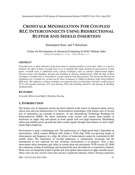 Pdf Crosstalk Minimization For Coupled Rlc Interconnects Using Bidirectional Buffer And Shield Pdf Crosstalk Minimization For Coupled Rlc Interconnects Using Bidirectional Buffer And Shield