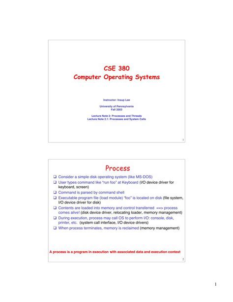 Pdf Process Cis Upenn Edulee 03Cse380 Lectures Ln2 Process V4 2Pp Pdf Process Control