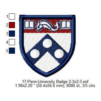 Penn University Logo Machine Embroidery Digitized Design Files