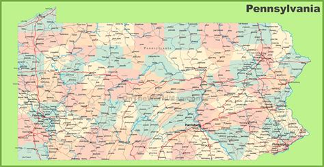 Pennsylvania Printable Map Printable Free Templates