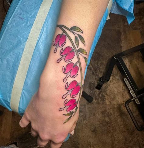 Peony And Bleeding Hearts Tattoo