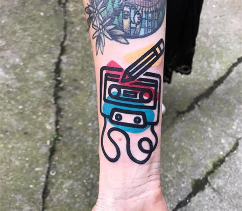 Photo Audio Cassette Tattoo By Mambo Tattooer Photo 31706 Modern Tattoos Cassette Tattoo