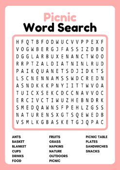 Picnic A Summer Word Search Puzzle Worksheet Activity For Kids By Wordquest