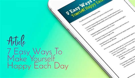 Plr Articles Blog Posts 7 Easy Ways To Make Yourself Happy Each Day Plr Me