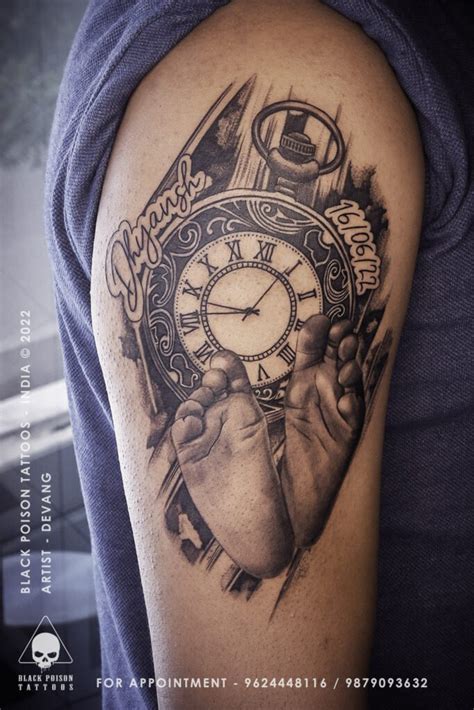 Pocket Watch Tattoo With Name Birth Date On Shoulder Timeless And Meaningful Ink Pocket Watch Tattoo With Name Birth Date On Shoulder Timeless And Meaningful Ink