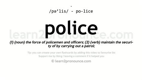 Police Meaning And Pronunciation