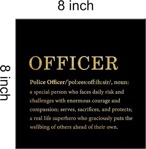 Police Officer Definition Canvas Prints Wall Art Decor Desk Sign Police Officer Poster Painting Framed Artwork Home Decoration Birthday Christmas Graduation Gift 8 X 8 Inch Amazon Co Uk Home Kitchen