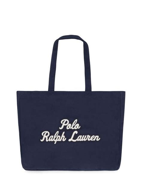 Polo Ralph Lauren Canvas Tote Bag In Blue Lyst Polo Ralph Lauren Canvas Tote Bag In Blue Lyst