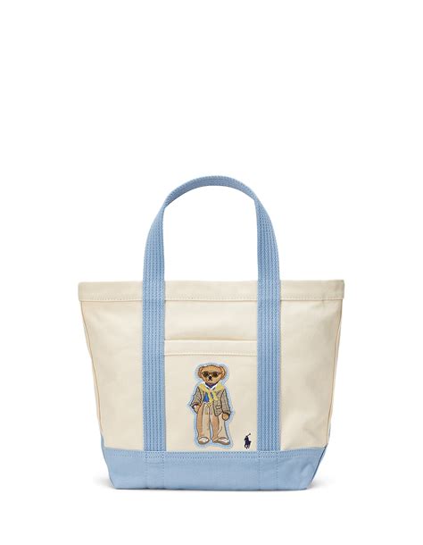 Polo Ralph Lauren Polo Bear Canvas Small Shopper Tote Bag Neiman Marcus
