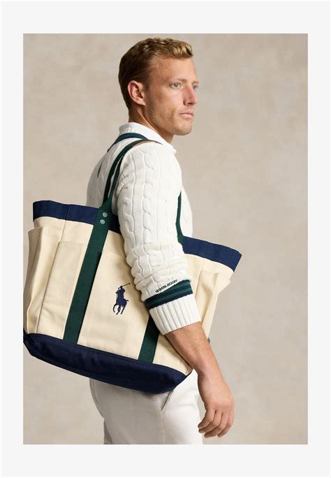 Polo Ralph Lauren Wimbledon Canvas Utility Tote Shopping Bags Cream Offwhite Zalando Dk