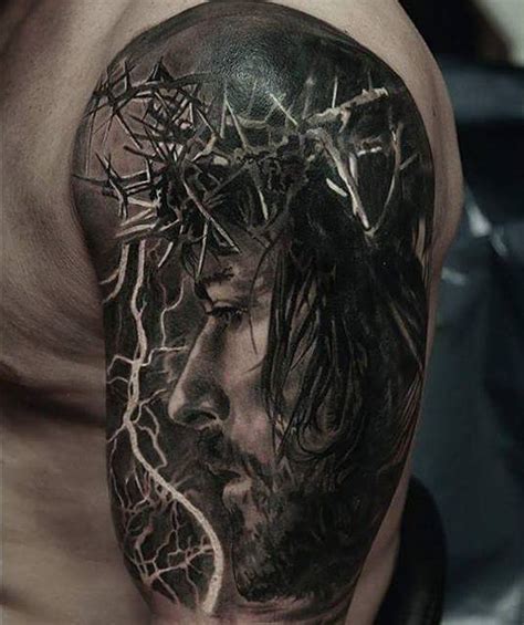 Portrait Of Jesus Christ Upper Arm Realistic Blackandgrey Tattoo Art By Andrew Bali S Premium Tattoo Studio New Zealand Owned Operated World Class Award Winning Artists Custom Portrait Of Jesus Christ Upper Arm Realistic Blackandgrey Tattoo Art By Andrew Bali S Premium Tattoo Studio New Zealand Owned Operated World Class Award Winning Artists Custom