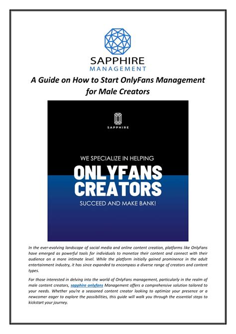 Ppt A Guide On How To Start Onlyfans Management For Male Creators Powerpoint Presentation Id