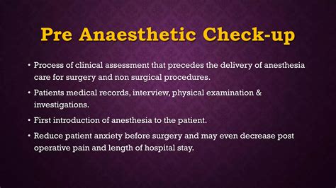 Pre Anaesthetic Pac Check Up Purpose Benefit And Report