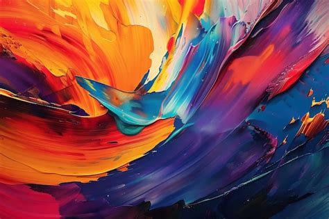Premium Photo Vibrant Abstract Painting With Bright Colors Premium Photo Vibrant Abstract Painting With Bright Colors