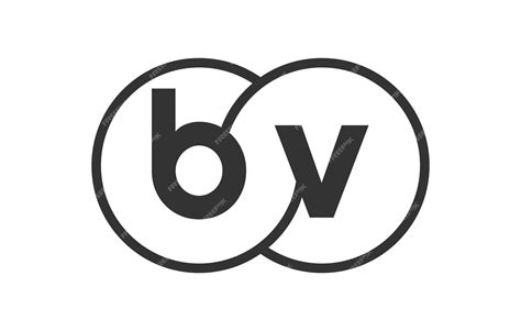 Premium Vector Bv Business Company Emblem With Outline Rounds And Letters B V Logo Template Of