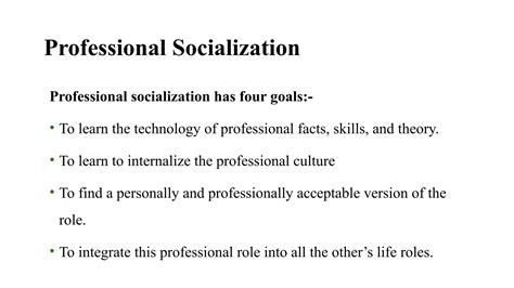 Professional Socialization Sociology Pptx