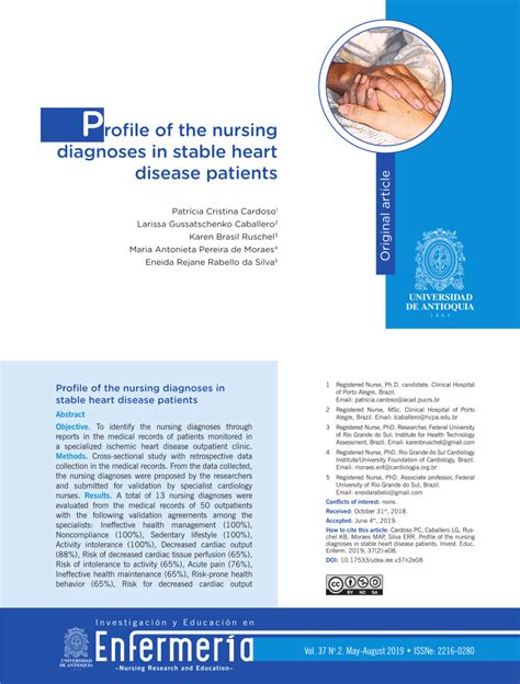 Profile Of The Nursing Diagnoses In Stable Heart Disease Patients