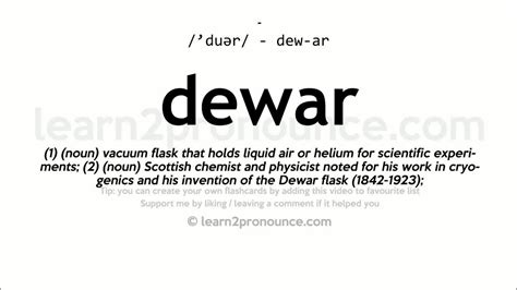 Pronunciation Of Dewar Definition Of Dewar
