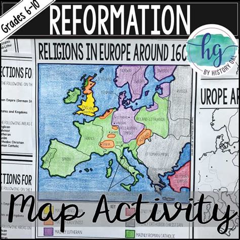Protestant Reformation Map Activity Print And Digital By History Gal