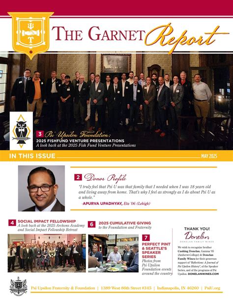 Psi Upsilon Garnet Report May 2023 By Psi Upsilon Fraternity Issuu