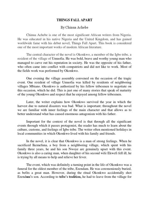 Questions Death And The King And Things Fall Apart Pdf