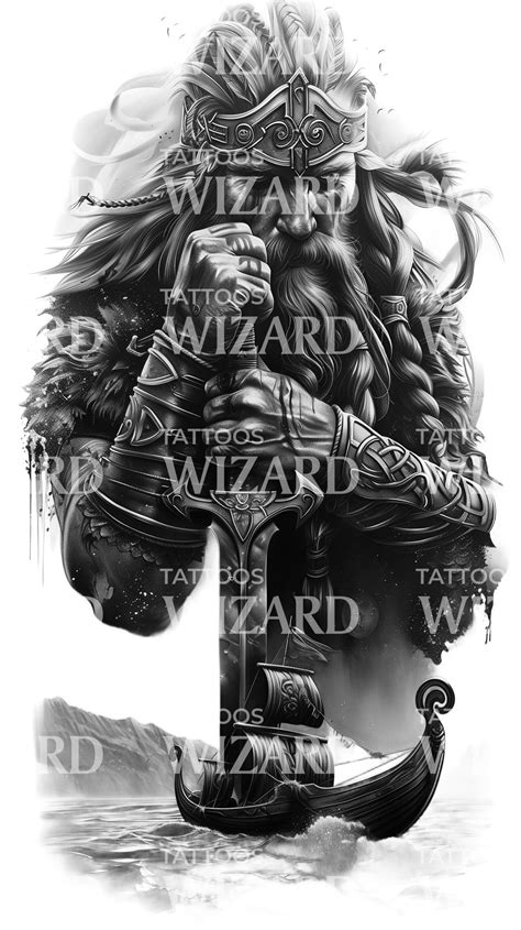 Raiding Viking Berserk Tattoo Design Tattoos Wizard Designs
