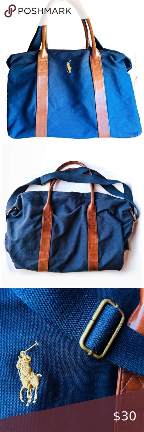 Ralph Lauren Polo Fragrances Gift Duffel Bag Tote Weekender 24 Blue Canvas Duffel Duffel Bag