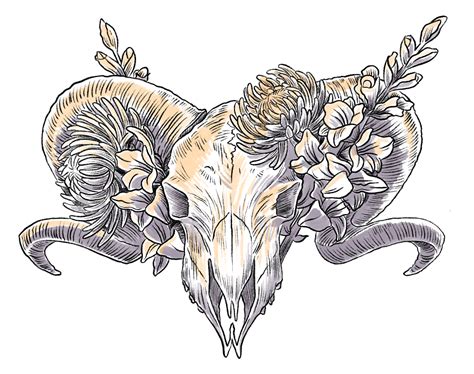 Ram Skull Tattoo Poster For Sale By Djkc12 Redbubble