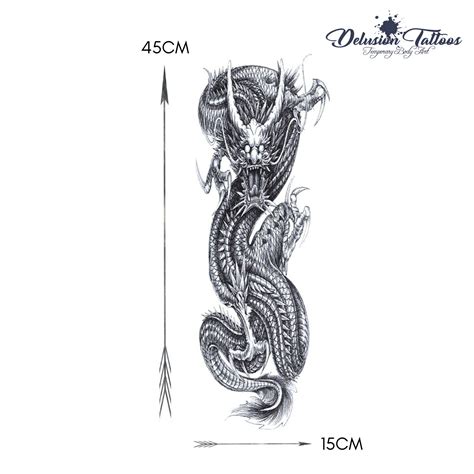 Realistic Temporary Tattoo Sleeve Dragon Chinese Oriental Arm Mens Womens Realistic Temporary Tattoo Sleeve Dragon Chinese Oriental Arm Mens Womens