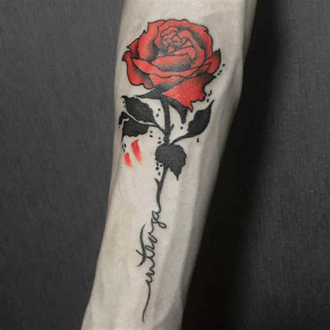Red Flower Tattoo Sticker Waterproof Men And Women Temporary Tattoo