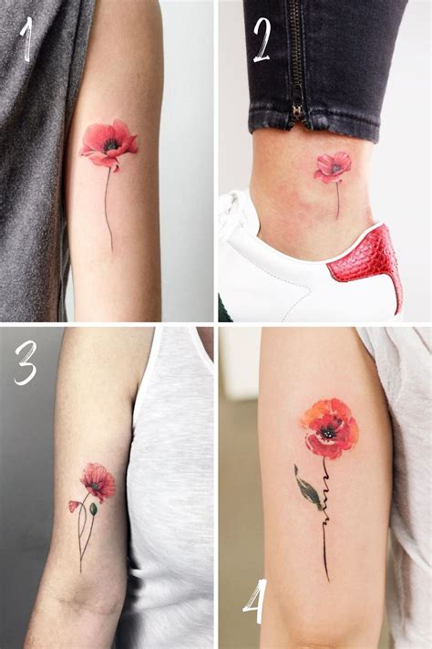 Red Poppy Wrist Tattoo Red Poppy Wrist Tattoo