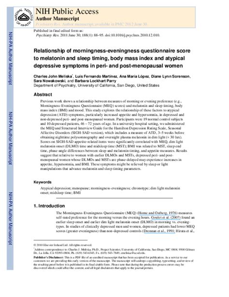 Relationship Of Morningness Eveningness Questionnaire Score To Melatonin And Sleep Timing Body Relationship Of Morningness Eveningness Questionnaire Score To Melatonin And Sleep Timing Body