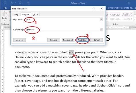 Replace Words in Microsoft Word