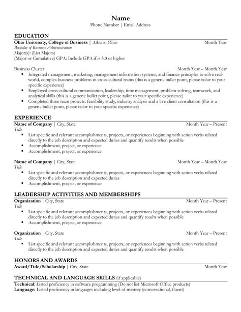 5 Tips College Resume