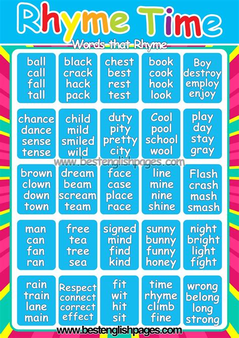 Rhyming Words List Artofit Rhyming Words List Artofit