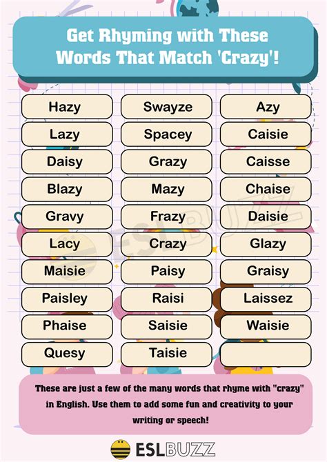 Crazy Rhyming Words