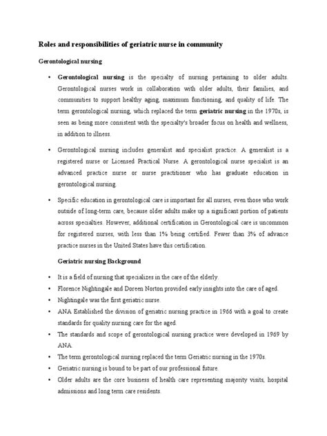 Roles And Responsibilities Of Geriatric Nurse In Community Pdf Gerontological Nursing Nursing Roles And Responsibilities Of Geriatric Nurse In Community Pdf Gerontological Nursing Nursing