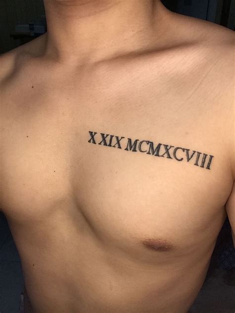 Roman Numerals Tattoo Chest Roman Numerals Tattoo Chest