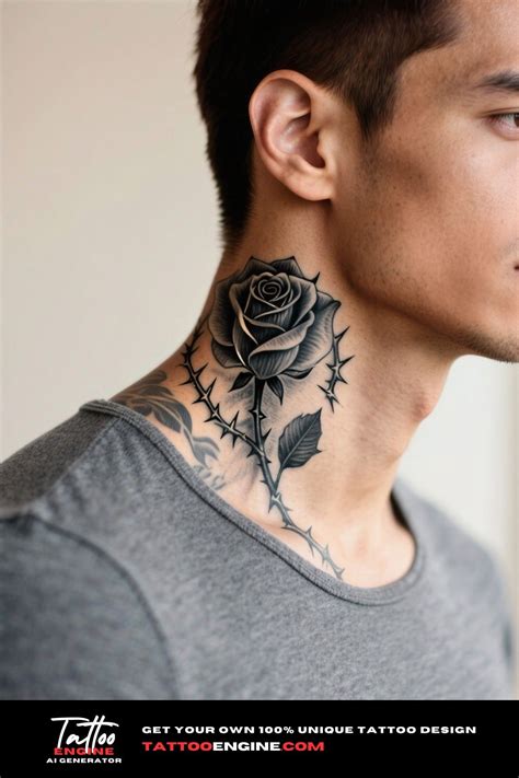 Rose And Thorns Neck Tattoo In 2025 Neck Tattoo For Guys Side Neck Tattoo Rose Neck Tattoo Rose And Thorns Neck Tattoo In 2025 Neck Tattoo For Guys Side Neck Tattoo Rose Neck Tattoo