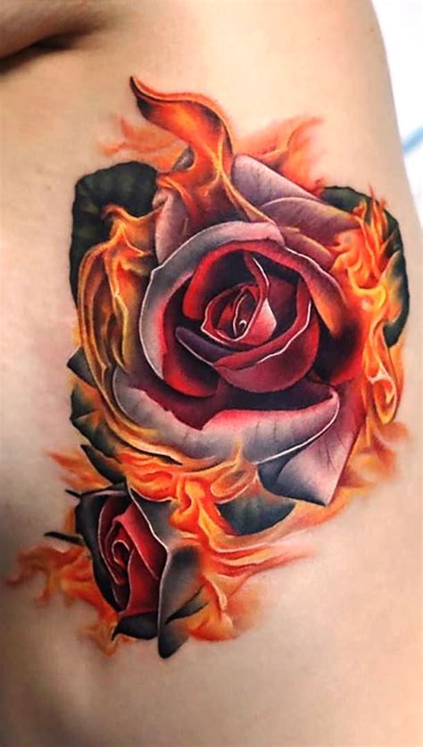 Rose in Fire Tattoo Meaning