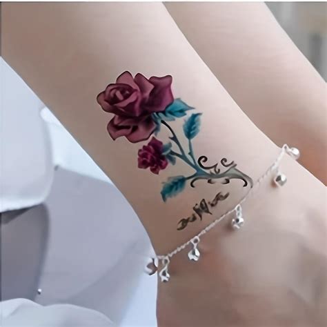 Rose Pattern Tattoo Stickers For Women Waterproof Long Lasting Sexy 3D Design Perfect For Covering Scars Rose Pattern Tattoo Stickers For Women Waterproof Long Lasting Sexy 3D Design Perfect For Covering Scars