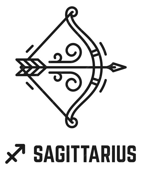 Sagittarius Symbol Zodiac Line Icon Astrology Sign Premium Vector